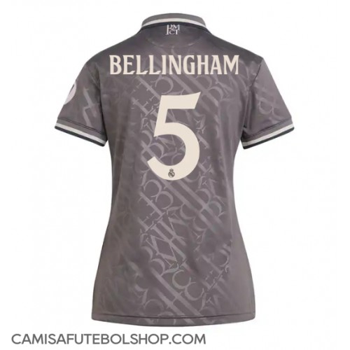 Camisa de time de futebol Real Madrid Jude Bellingham #5 Replicas 3º Equipamento Feminina 2024-25 Manga Curta